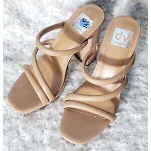 Dolce Vita Womens Tan Strappy Block Style Heels Size 6.5 Date Night Beach Resort
